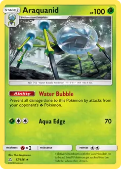 Araquanid Pokemon card from Ultra Prism