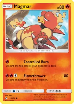 Magmar Pokemon card from Ultra Prism