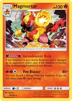 Magmortar Pokemon card from Ultra Prism