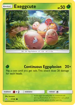 Exeggcute Pokemon card from Ultra Prism