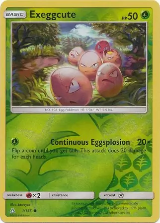 Exeggcute Reverse Holo Pokemon card from Ultra Prism