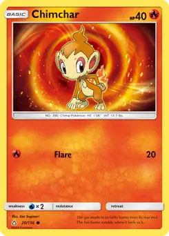 Chimchar Pokemon card from Ultra Prism