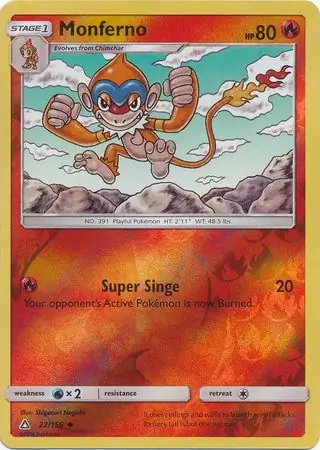 Monferno Reverse Holo Pokemon card from Ultra Prism