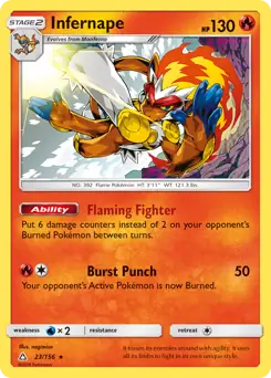 Infernape Pokemon card from Ultra Prism