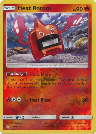Heat Rotom Reverse Holo Pokemon card from Ultra Prism