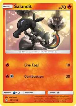 Salandit Pokemon card from Ultra Prism