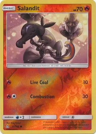 Salandit Reverse Holo Pokemon card from Ultra Prism