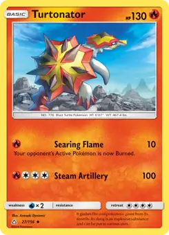 Turtonator Pokemon card from Ultra Prism