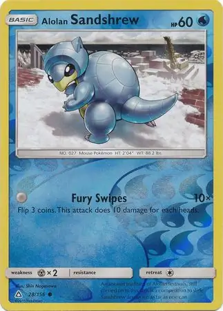 Alolan Sandshrew Reverse Holo Pokemon card from Ultra Prism