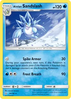 Alolan Sandslash Pokemon card from Ultra Prism