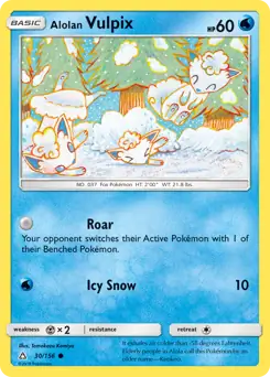 Alolan Vulpix Pokemon card from Ultra Prism