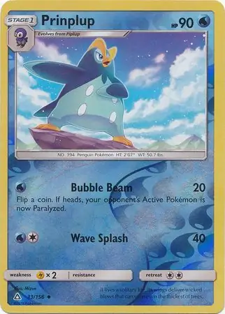 Prinplup Reverse Holo Pokemon card from Ultra Prism
