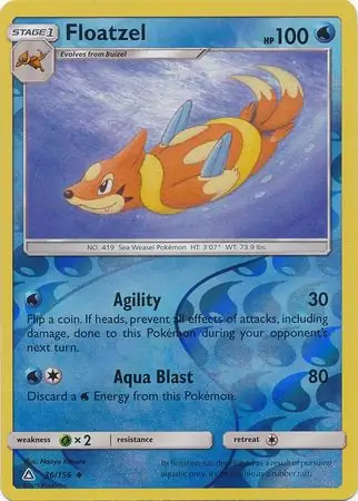 Floatzel Reverse Holo Pokemon card from Ultra Prism