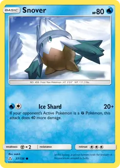 Snover Pokemon card from Ultra Prism