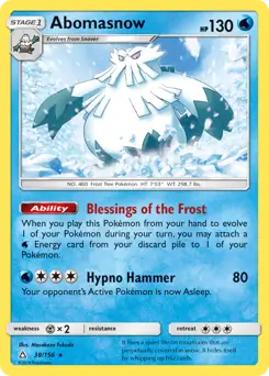 Abomasnow Pokemon card from Ultra Prism