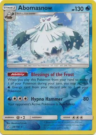 Abomasnow Reverse Holo Pokemon card from Ultra Prism