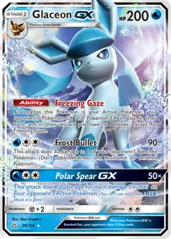 Glaceon GX Pokemon card from Ultra Prism
