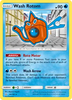Wash Rotom Pokemon card from Ultra Prism