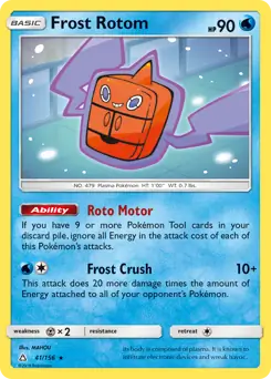 Frost Rotom Pokemon card from Ultra Prism
