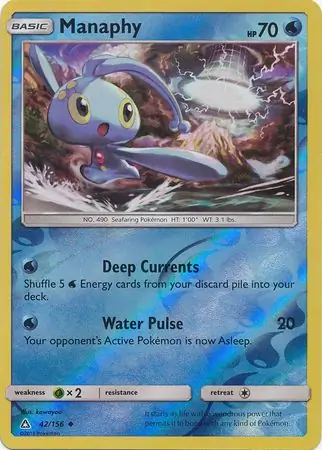 Manaphy Reverse Holo Pokemon card from Ultra Prism