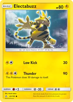 Electabuzz Pokemon card from Ultra Prism