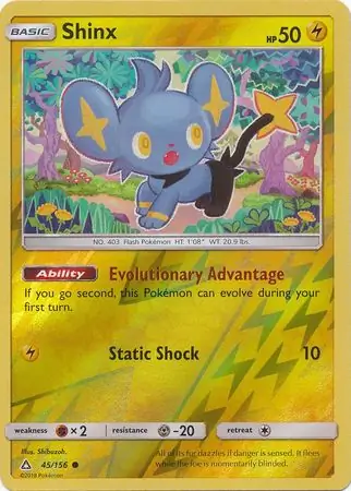 Shinx Reverse Holo Pokemon card from Ultra Prism