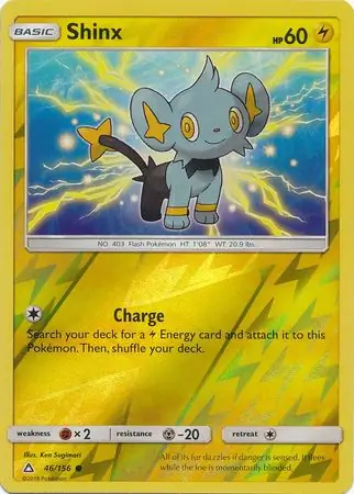 Shinx Reverse Holo Pokemon card from Ultra Prism