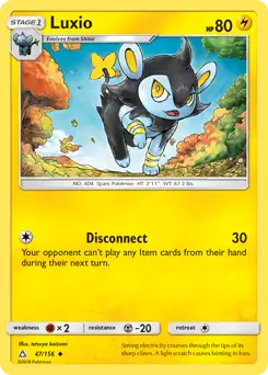 Luxio Pokemon card from Ultra Prism