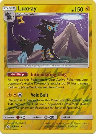 Luxray Reverse Holo Pokemon card from Ultra Prism