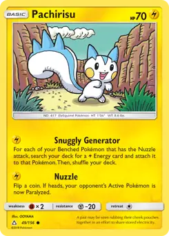 Pachirisu Pokemon card from Ultra Prism