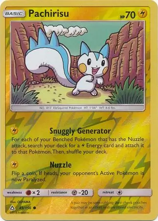 Pachirisu Reverse Holo Pokemon card from Ultra Prism