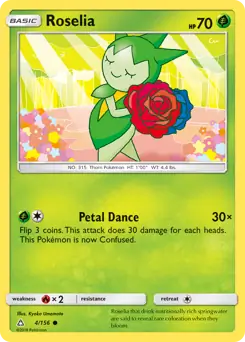Roselia Pokemon card from Ultra Prism