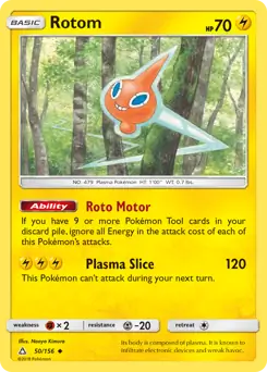 Rotom Pokemon card from Ultra Prism