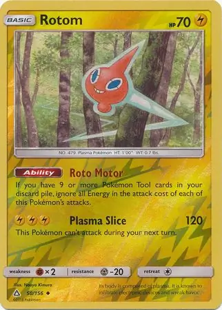 Rotom Reverse Holo Pokemon card from Ultra Prism
