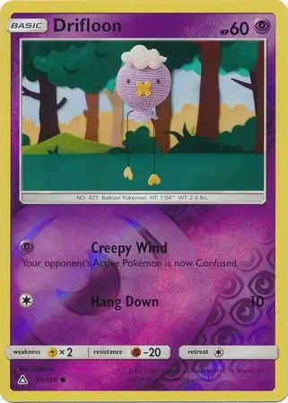 Drifloon Reverse Holo Pokemon card from Ultra Prism