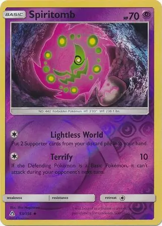 Spiritomb Reverse Holo Pokemon card from Ultra Prism
