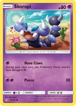 Skorupi Pokemon card from Ultra Prism