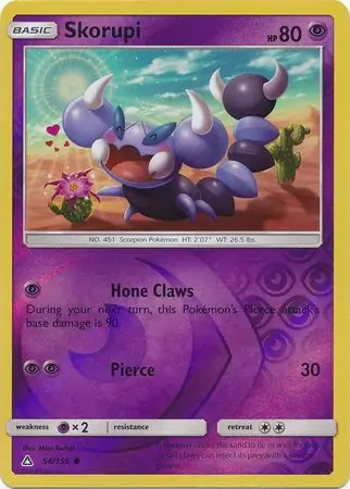 Skorupi Reverse Holo Pokemon card from Ultra Prism
