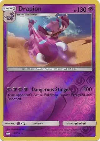 Drapion Reverse Holo Pokemon card from Ultra Prism