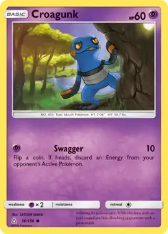 Croagunk Pokemon card from Ultra Prism