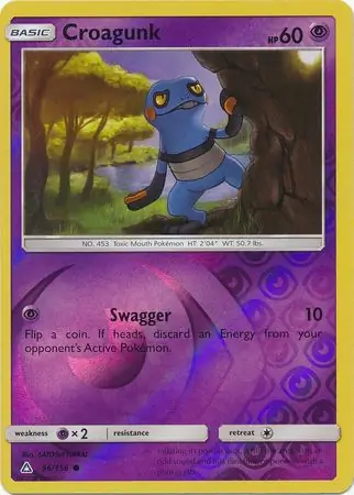 Croagunk Reverse Holo Pokemon card from Ultra Prism