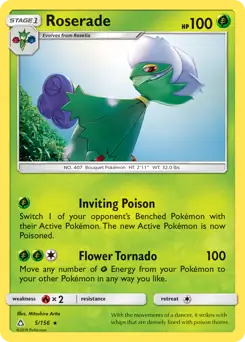 Roserade Pokemon card from Ultra Prism