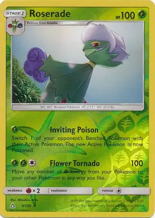 Roserade Reverse Holo Pokemon card from Ultra Prism