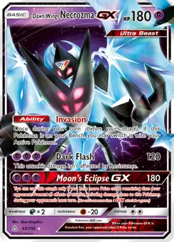 Dawn Wings Necrozma GX Pokemon card from Ultra Prism