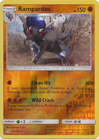 Rampardos Reverse Holo Pokemon card from Ultra Prism