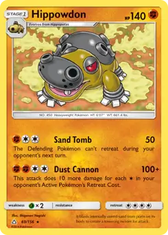 Hippowdon Pokemon card from Ultra Prism