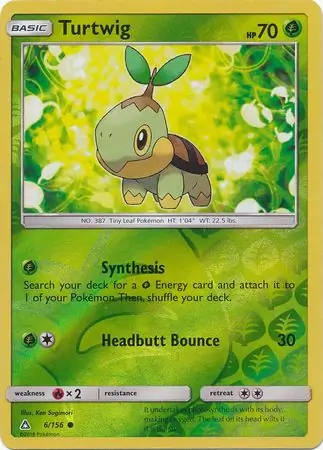 Turtwig Reverse Holo Pokemon card from Ultra Prism