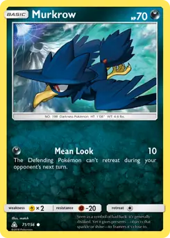 Murkrow Pokemon card from Ultra Prism