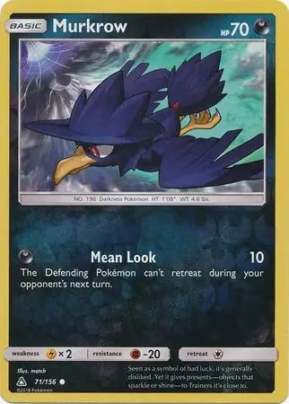 Murkrow Reverse Holo Pokemon card from Ultra Prism