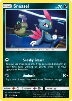 Sneasel Pokemon card from Ultra Prism